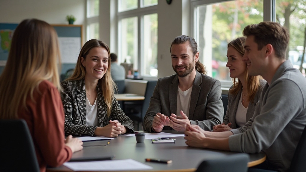 Groep internationale studenten die Nederlands spreken