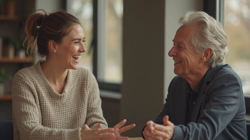 Gelukkige student voert vertrouwelijk gesprek met Nederlands spreker